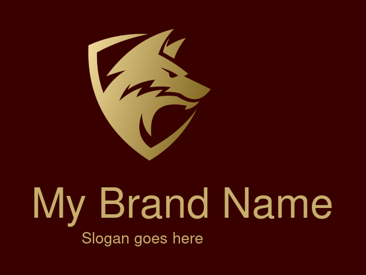 Modern Aggressive Wolf Head Shield Logo for Sports Teams, Esports, Outdoor Brands and Security Companies